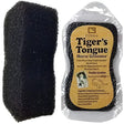 Black tigers tongue curry comb with flexible textured surface for deep horse grooming and cleaning