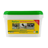 White plastic tub with green lid and yellow label for topspec 10 10 joint supplement caramel flavoured additive