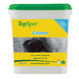Topspec calmer white plastic tub with green lid and yellow label showing horse eye for anxious temperaments in stressful situations