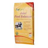 Yellow and red bag of topspec joint feed balancer veterinary feed supplement for horses promoting joint health