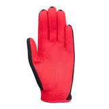 Red tractor collection gloves by little knight with amara grip palms and reinforced rein fingers in black accents