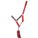 Tractor Collection Head Collar and Lead Rope Set Little Knight Red/Charcoal Grey Cob Headcollar Sets