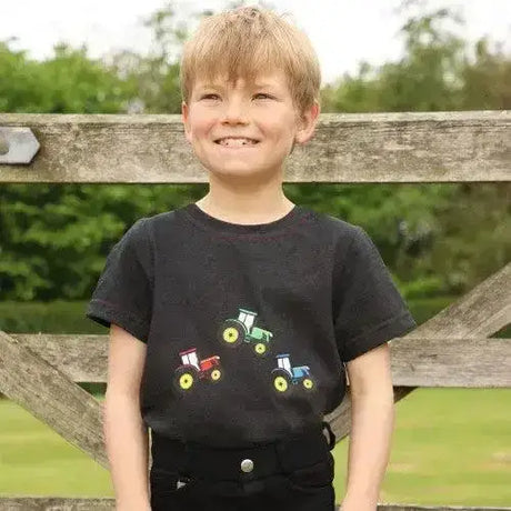 Tractor Collection T-Shirt by Little Knight Charcoalgrey/Red 3-4 Years T Shirts