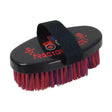 Black rubber tractors rock body brush with red and blue bristles and red tractor design by hy equestrian