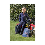 Blue backpack with red trim and embroidered logo perfect for pairing with tractors rock sweatshirt hy equestrian on chilly evenings