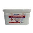 White plastic container of triamvet glucose powder animal feed supplement for animal husbandry use