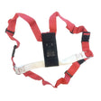 Red and white triamvet ram harness deluxe with black plastic buckle attachments designed for anti-chafe protection