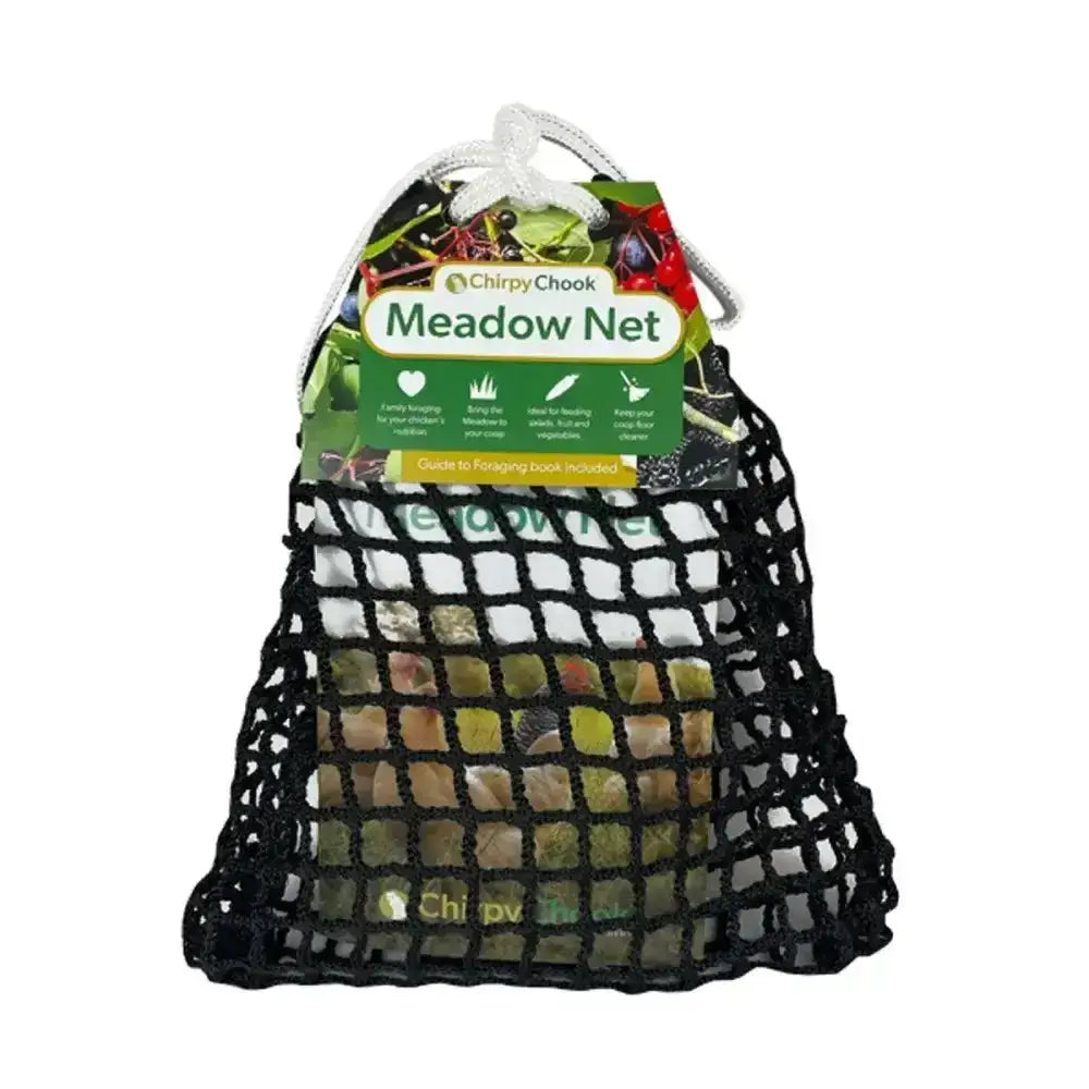 Black mesh net bag chirpy chook meadow net for harvesting wild berries and vegetables trickle net chirpy design