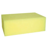 A solid yellow trilanco sponge with clean edges perfect for hard wearing tack cleaning and grooming tasks