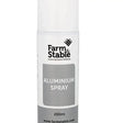 White aerosol can of trm alunic aluminium spray 200ml for farm and stable use with durable aluminium finish