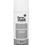 White aerosol can of trm alunic aluminium spray 200ml for farm and stable use with durable aluminium finish