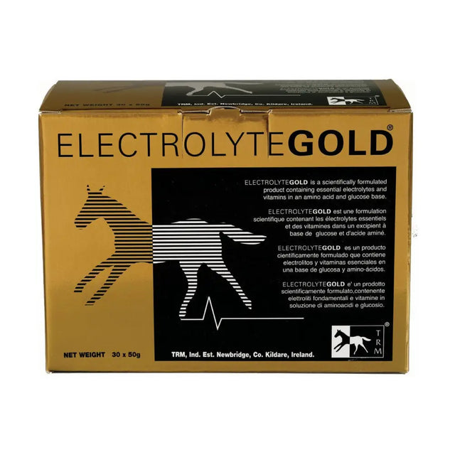 TRM Electrolyte Gold 30 X 50g Sachets Horse Electrolytes Barnstaple Equestrian Supplies