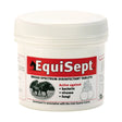 White plastic jar of trm equisept broad spectrum disinfectant tablets for effective sanitizing and cleaning
