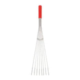 Tubtrug big tidee short metal rake with red comfort grip handle and slender evenly spaced metal tines
