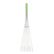 Tubtrug big tidee short metal rake with a lime green comfort grip handle and polished stainless steel slender tines