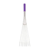 Purple-handled tubtrug big tidee short metal rake with slender tines and comfort grip handle for easy use