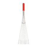 Tubtrug big tidee short metal rake with red comfort grip handle and slender evenly spaced metal tines
