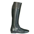 Black leather tuffa aintree riding boots with ribbed cuff and smooth glossy finish perfect for riding use