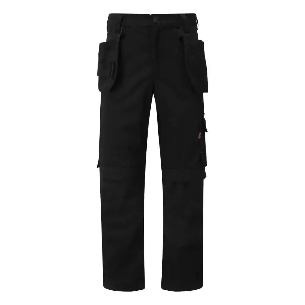 Black tuffstuff proflex work trouser with multiple pockets made of durable fabric for tough work conditions