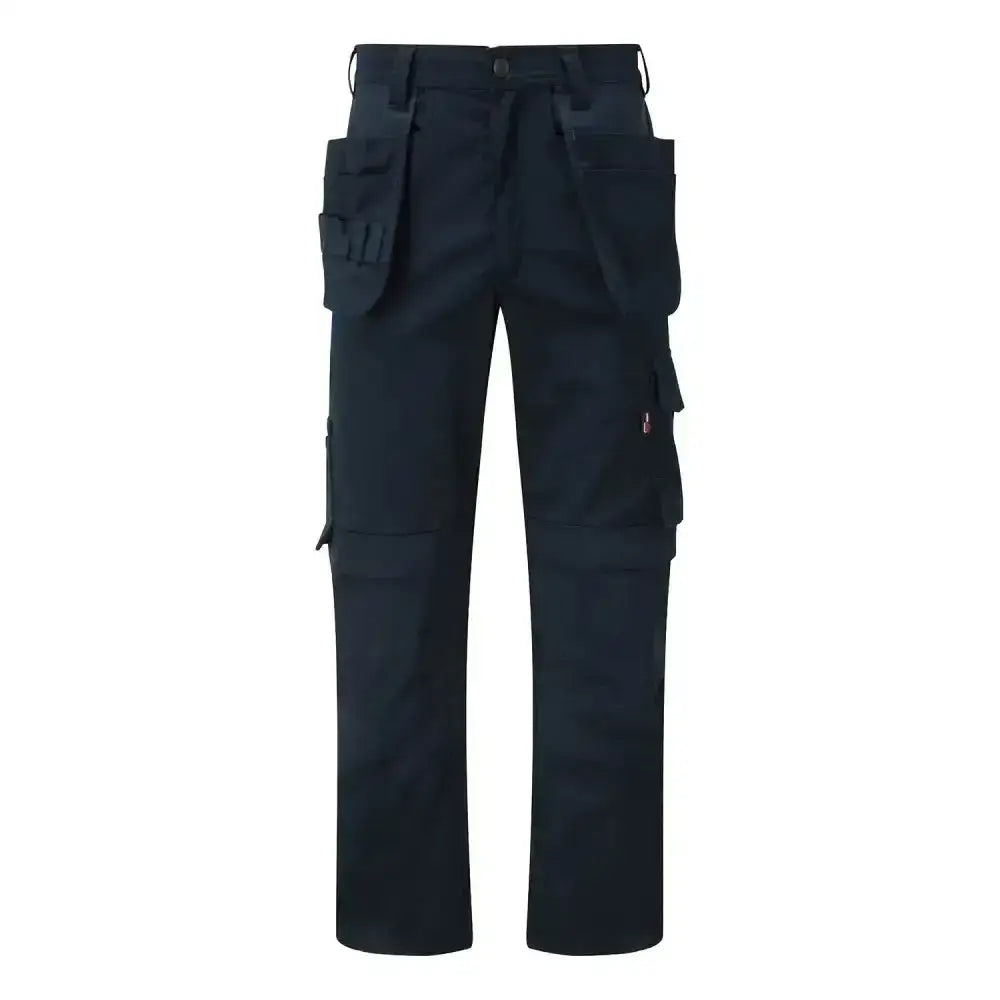 Dark navy blue tuffstuff proflex work trouser navy long with multiple cargo pockets and reinforced stitching