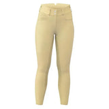 Beige ultimо show breeches with ultimate stretch high waist and fitted button closure for riding comfort