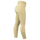Beige ultimos show breeches with ultimate stretch high waist and textured grip panels on the outer thighs