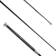 Black ultra balanced dressage whip 110cm with silver metallic handle and textured grip for balanced dressage use