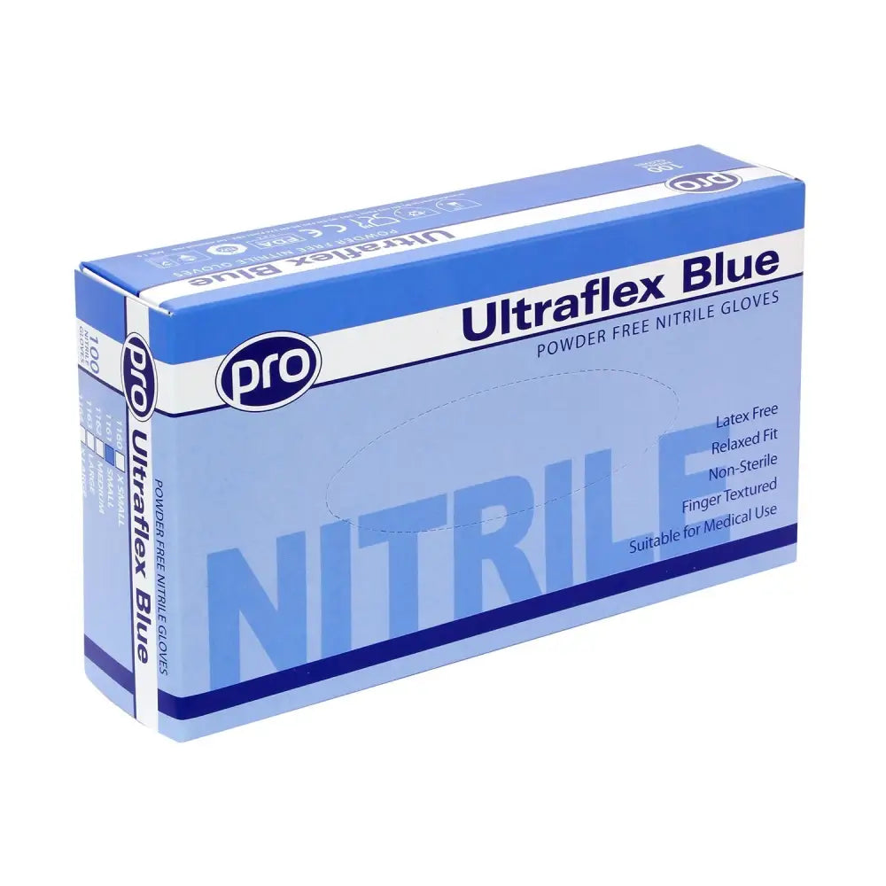 Ultraflex Nitrile Powder Free Gloves Large Blue Barnstaple Equestrian Supplies