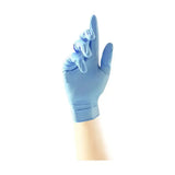 Light blue unicare clear latex powder free glove with folded cuff pack of 100 perfect for medical use