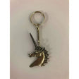 Silver unicorn key ring with detailed head and spiral horn perfect for apparel and accessories fans