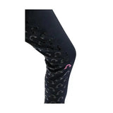 Black unicorn magic riding tights with gray and pink curved arrow pattern perfect for stay magical rides