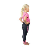 Black and pink unicorn magic riding tights with subtle witches magic pattern perfect to stay magical on rides
