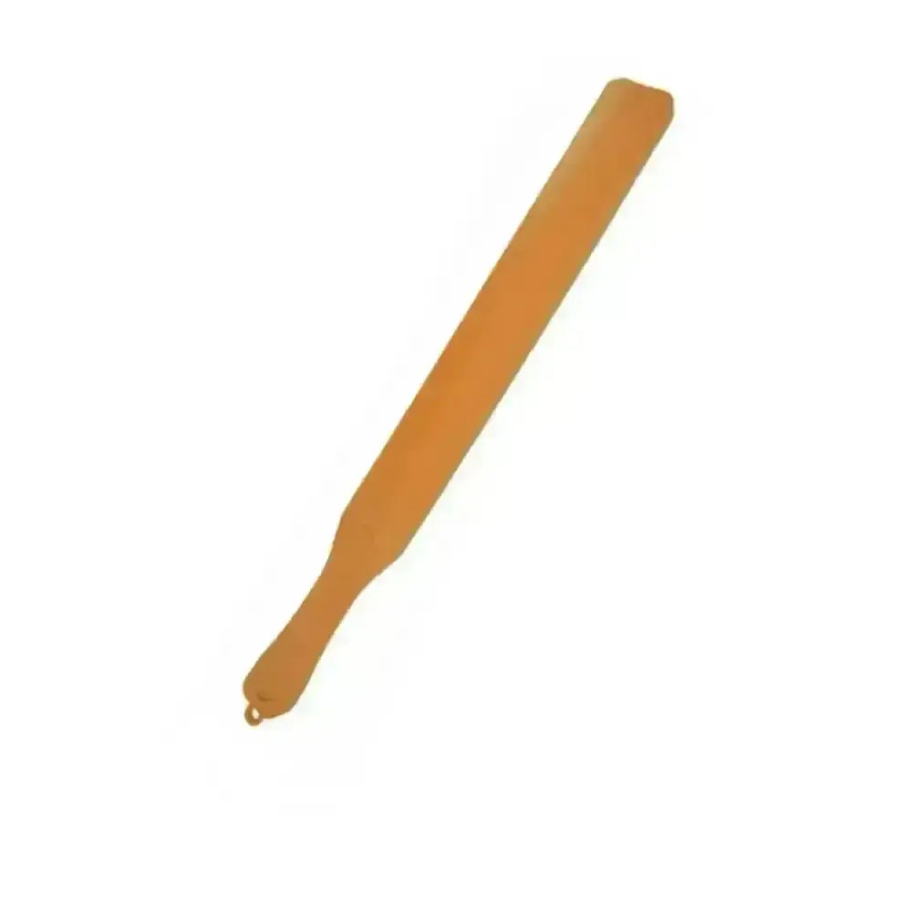 Orange wooden-handled universal stirrer from harold moore with rounded end and metal loop perfect for brightly coloured feed