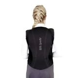 Black usg precto quick fit back protector vest with mesh panels and structured seams shown from the back side