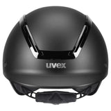 Black matte uvex exxeed mips riding hat with height-adjustable mips safety and padded chin strap prevents dangerous rotational movements