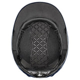 Black uvex exxeed starshine riding hat with hardshell helmet technology quilted interior and piano lacquer finish