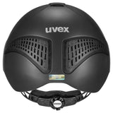 Black uvex exxential iii adjustable riding hat with ventilated side panels and matte finish for horse riding