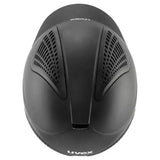 Black matte uvex exxential iii mips riding helmet with ventilated side panels for equestrian safety