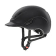 Uvex kiddox matt black kids riding helmet with black matte finish adjustable straps and red buckle