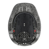 Uvex kiddox matt black kids riding helmet with black and silver speckled design and textured interior lining