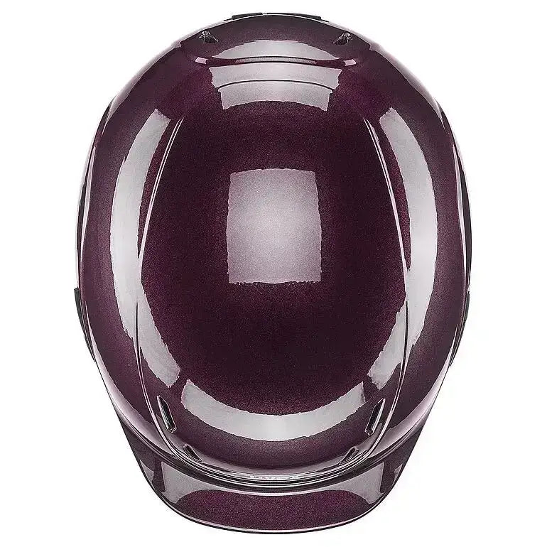 A glossy deep burgundy uvex kiddox shiny kids riding helmet with smooth reflective finish and subtle structural lines