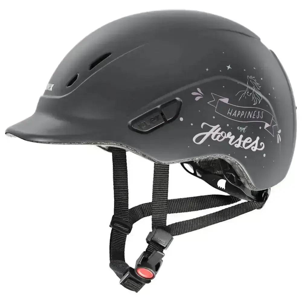Uvex Kidoxx Happy Horse Anthracite Kids Riding Helmet Adjustable Riding Hats