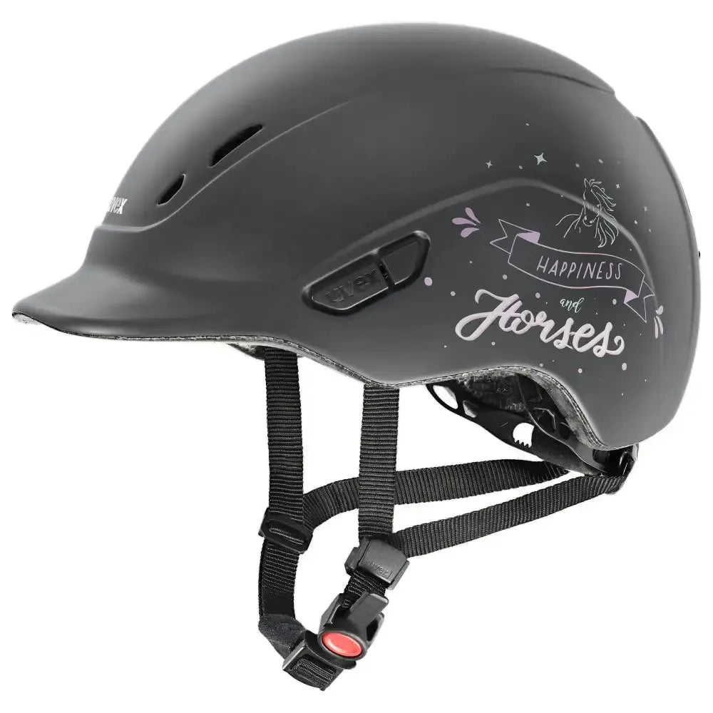 Uvex Kidoxx Happy Horse Anthracite Kids Riding Helmet Adjustable Riding Hats