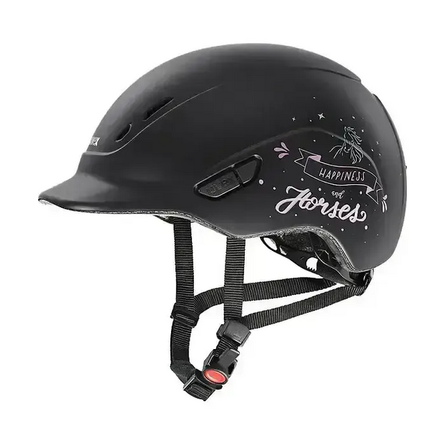 Uvex Kidoxx Happy Horse Black Kids Riding Helmet Adjustable Riding Hats