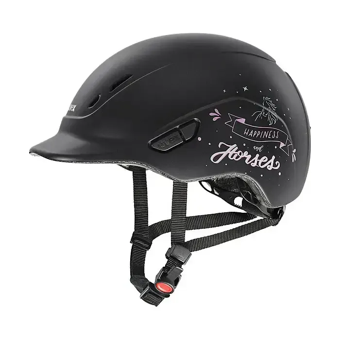 Uvex Kidoxx Happy Horse Black Kids Riding Helmet Adjustable Riding Hats
