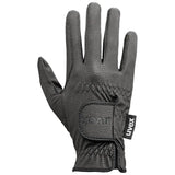 Black uvex sportstyle riding gloves with textured pebbled surface and reinforced stitching for excellent grip