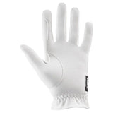 White leather uvex sportstyle riding gloves with textured palm and reinforced stitching for excellent grip