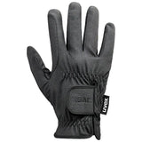Black textured back of uvex sportstyle winter riding gloves with snap closure and brand tag for cold weather riding