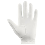 White uvex sumair glamour riding glove with synthetic leather palm and breathable mesh back for skilful control