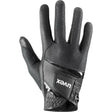 Black uvex sumair riding gloves with textured mesh and leather panels perfect for intensive rides, back side view